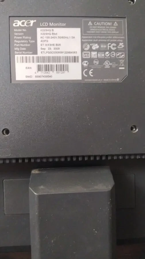 Монитор 22 дюймов  Б/У ASER-X223HQB 4
