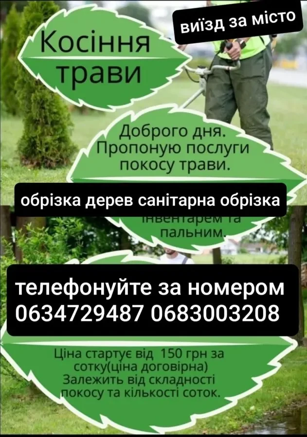 Якісний покіс трави обрізка дерев 2
