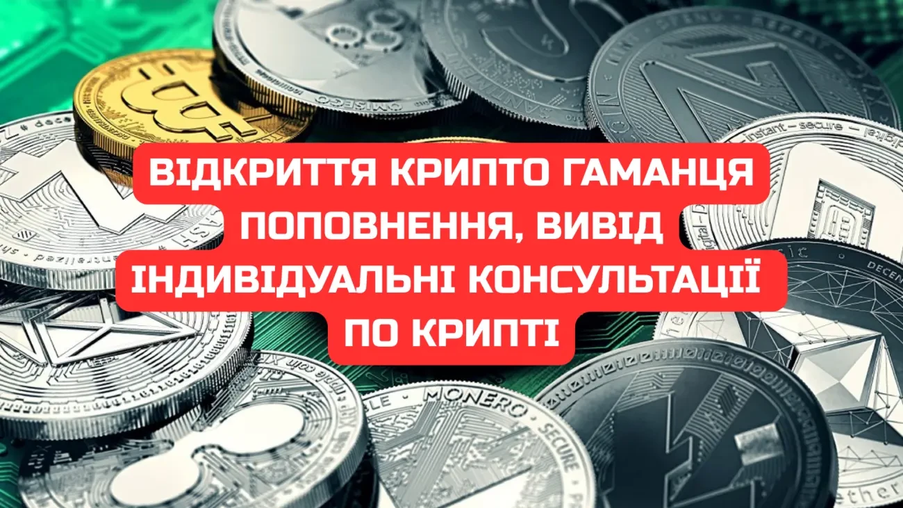 Консультація по криптовалюті. Відкриття, поповнення, вивід крипти
