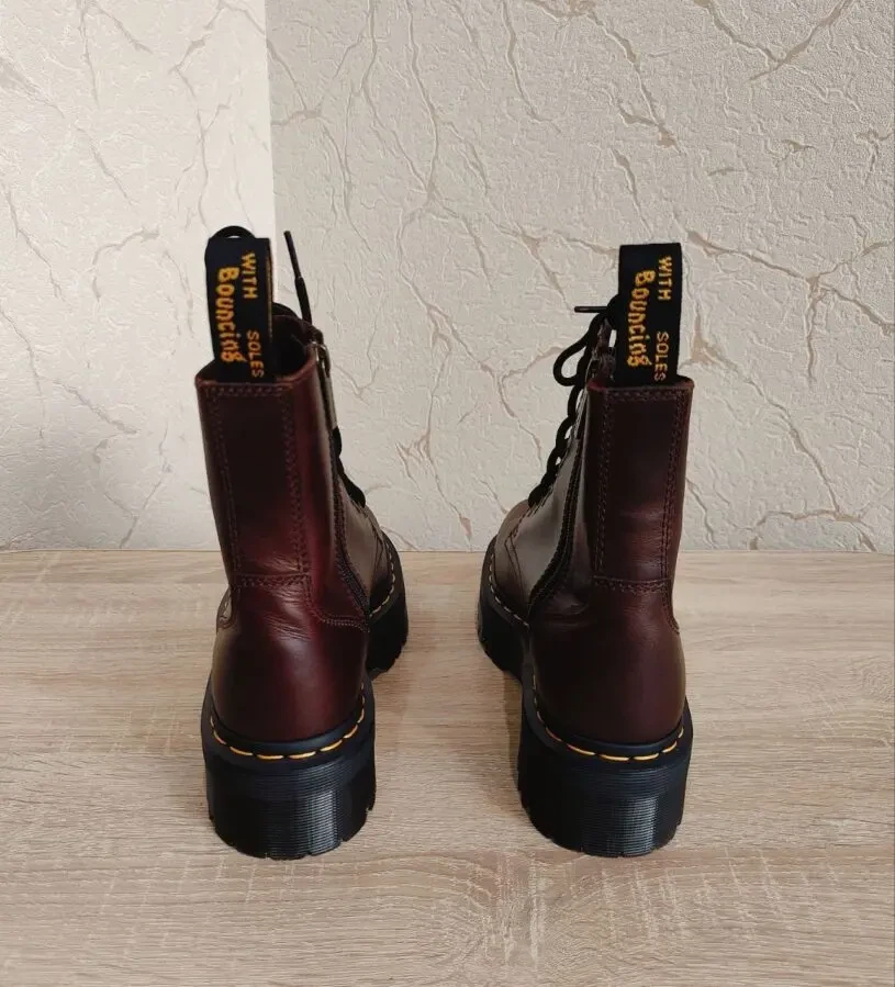 Ботинки Dr. Martens Vegan Jadon Ii Cherry Red Oxford Rub Off 39р/27 см 3