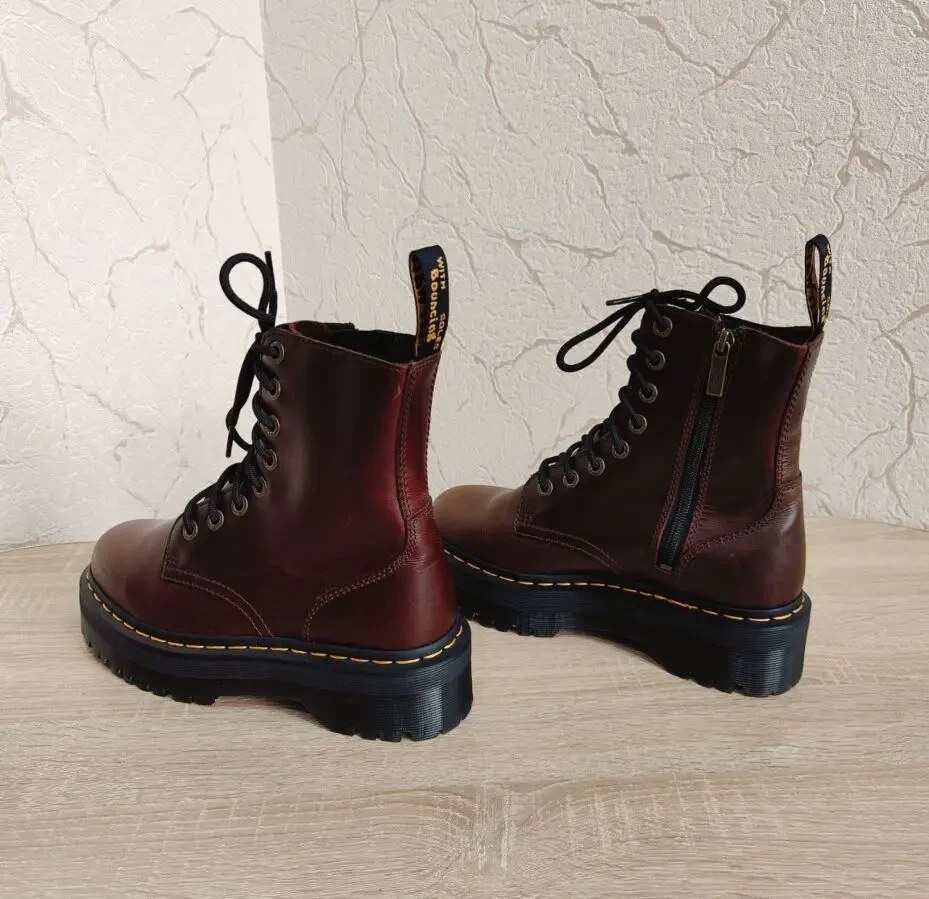 Ботинки Dr. Martens Vegan Jadon Ii Cherry Red Oxford Rub Off 39р/27 см 4