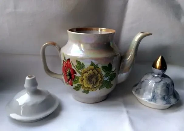 Для дачи сада огорода чайник заварочный перламутр 1 шт. и 2 крышки 4