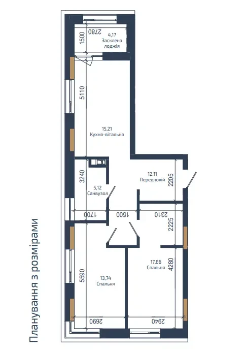 ПРОДАЖ 2-кімнатної квартири N69 RESIDENTS вул.Навроцького 69. Сихів 6