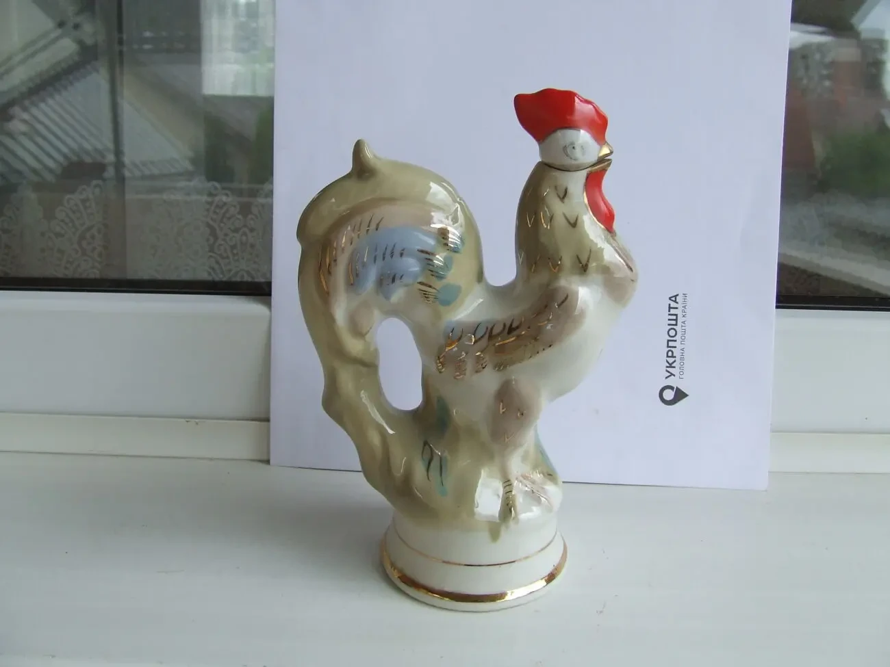 Фарфор Петушок размер . 19 х 13 см. см. 1960 гг. ссср Городище 1 сорт.