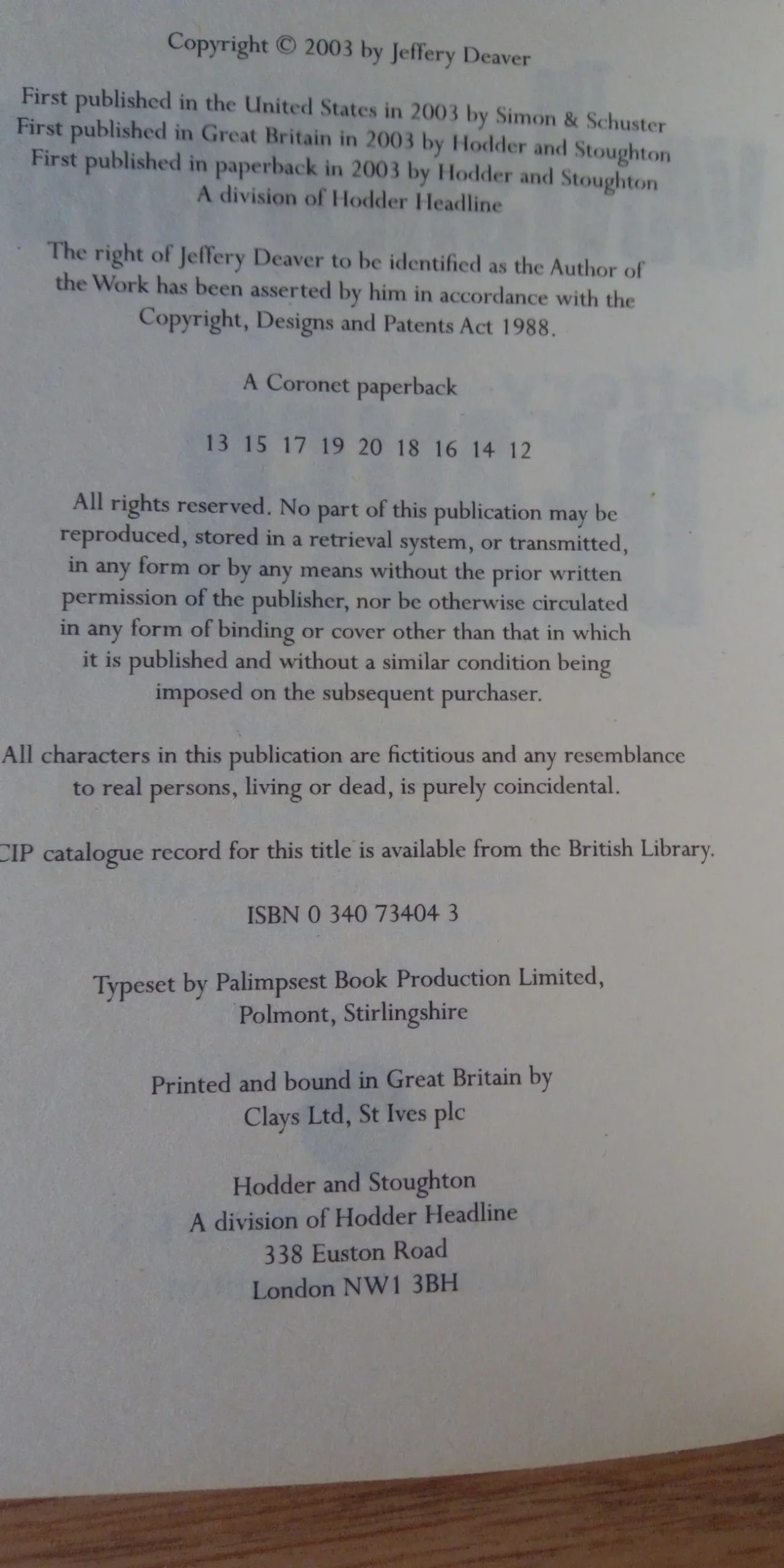 Vanished Man The Jeffery Deaver English на Английском книга 4