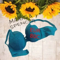 MS EUR 80C Бюстгальтер поролон кружево косточка бирюза