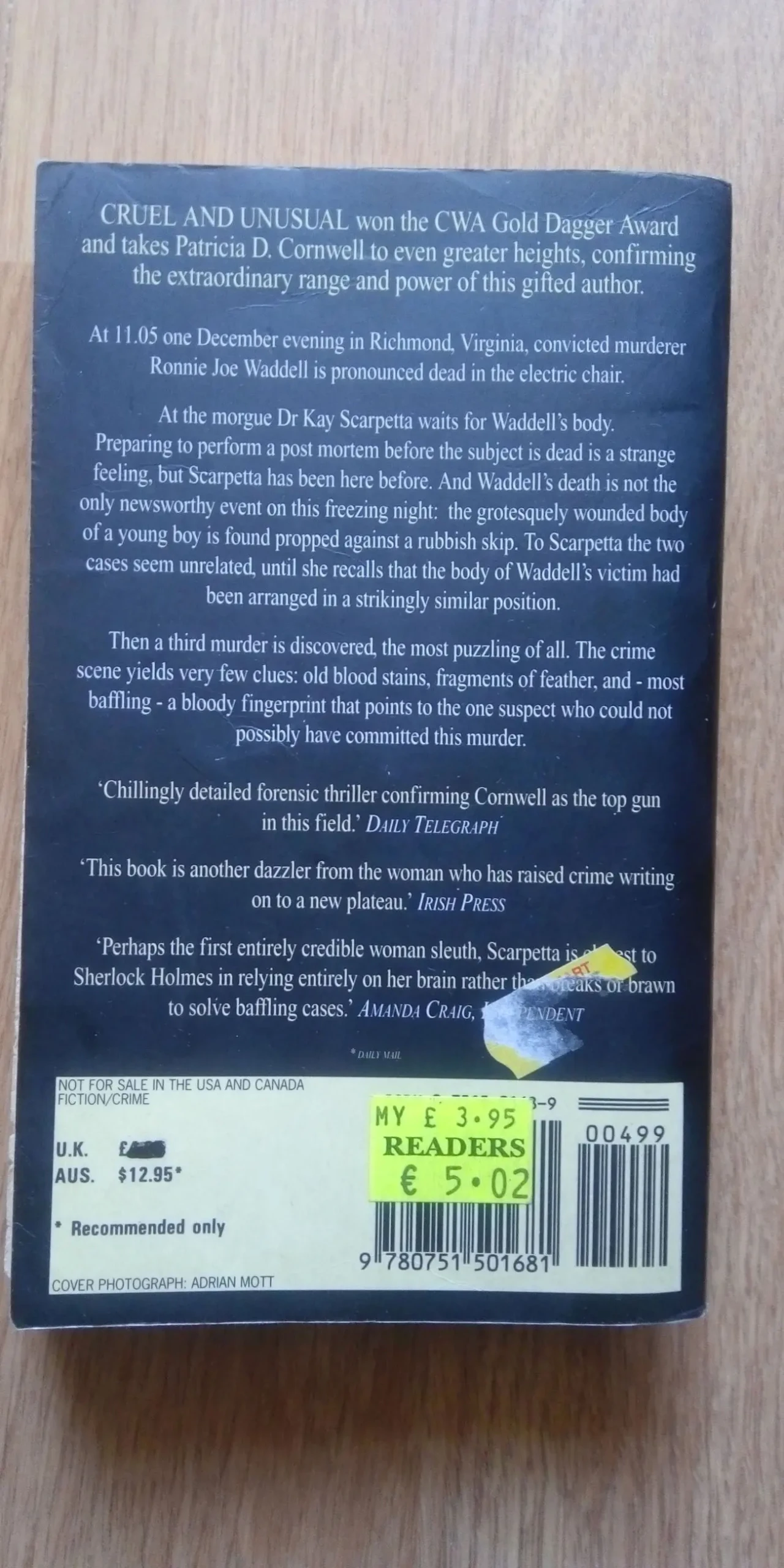 Cruel and Unusual Patricia Cornwell English на Английском книга 2