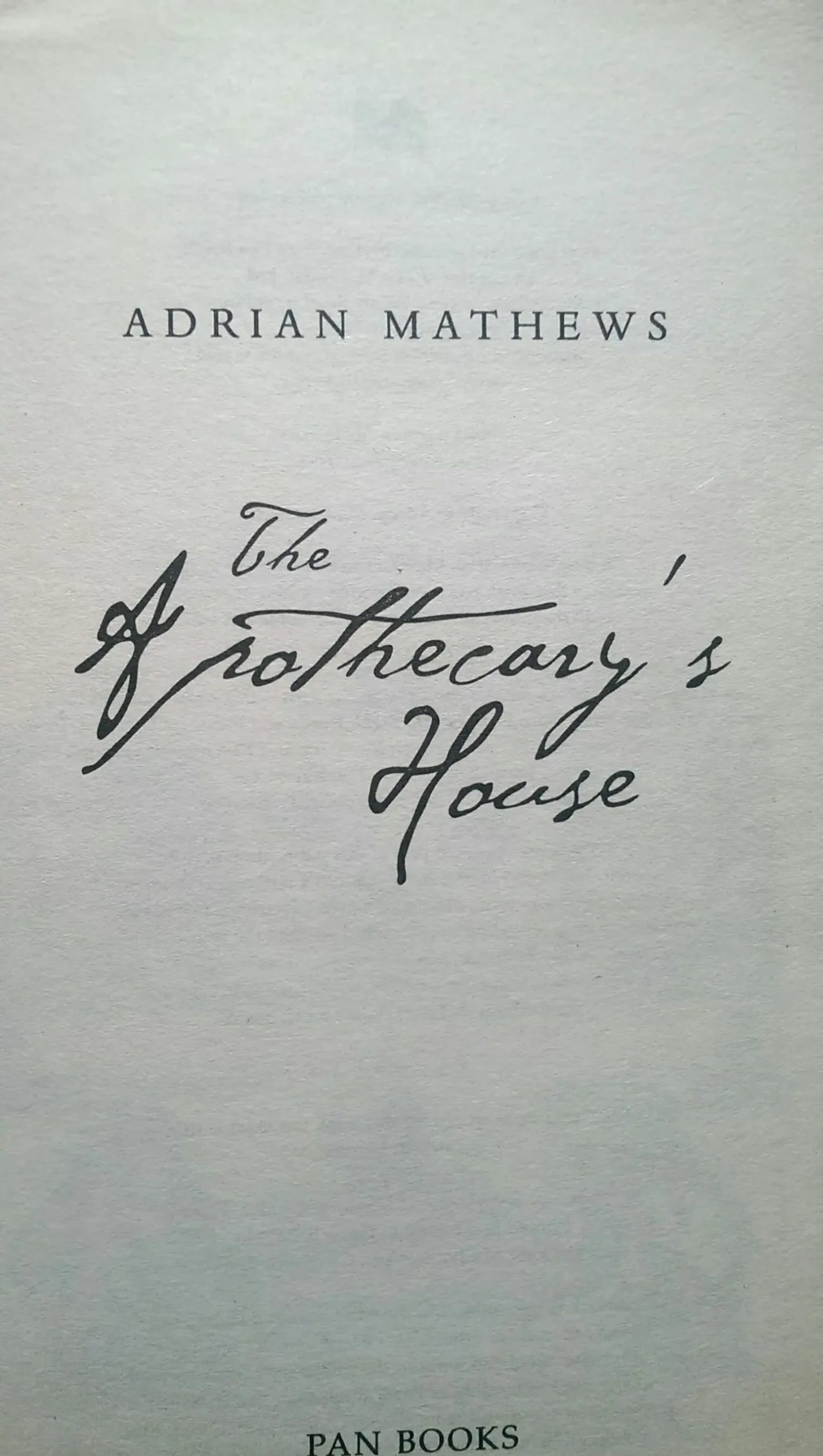 Apothecary's House The Adrian Mathews English на Английском книга 5