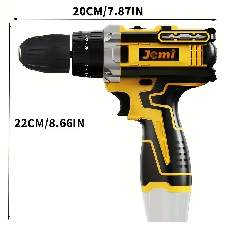 Бездротова ударна дріль для свердління Jemi з набором 23 насадок 2
