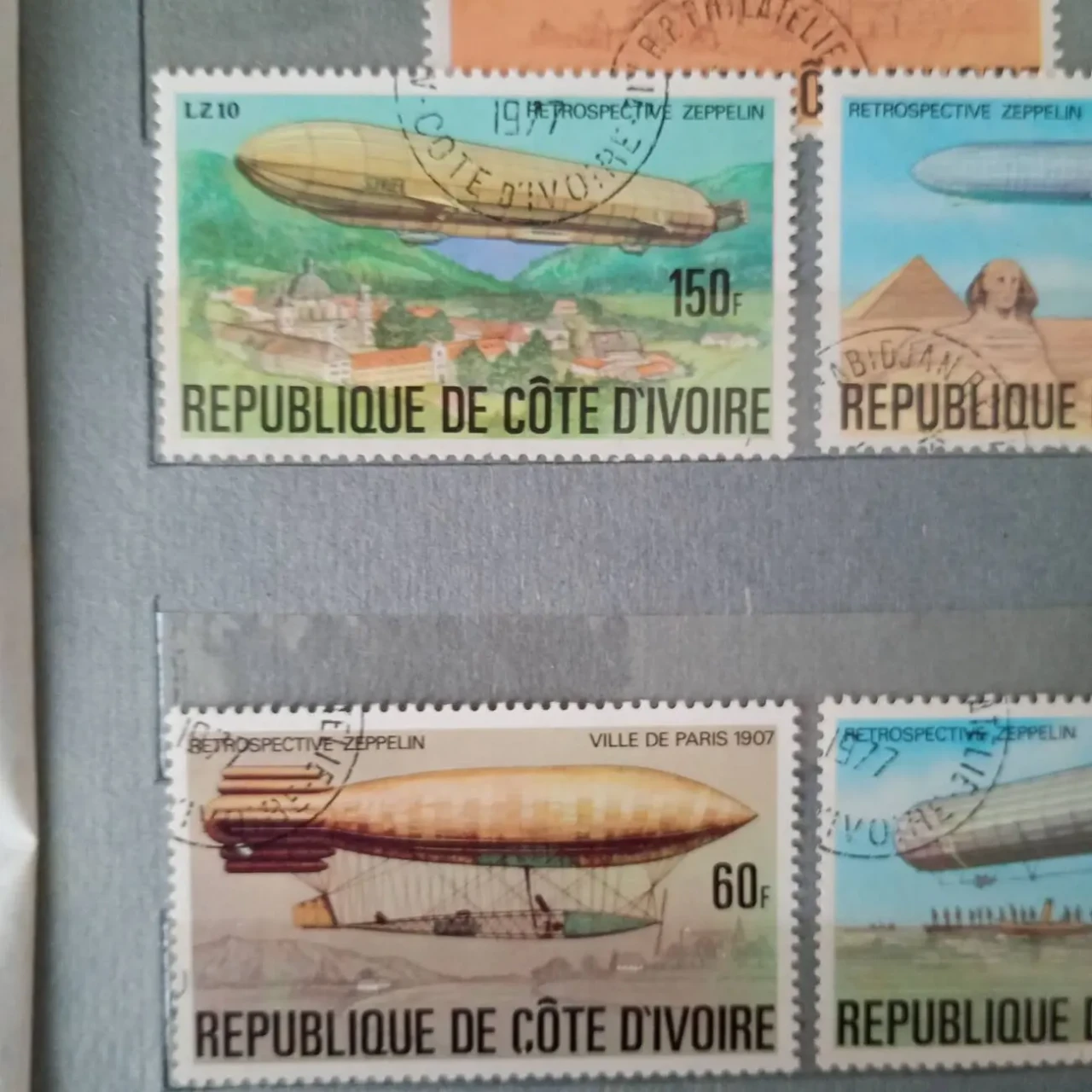 Почтовые марки - Дирижабли. Кот-д'Ивуар 1977 год. 3