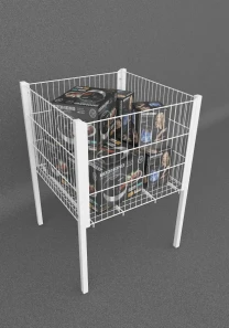 Кошик підлоговий ASTEN Metal 600х600х850 мм крок 30 мм білий глянець