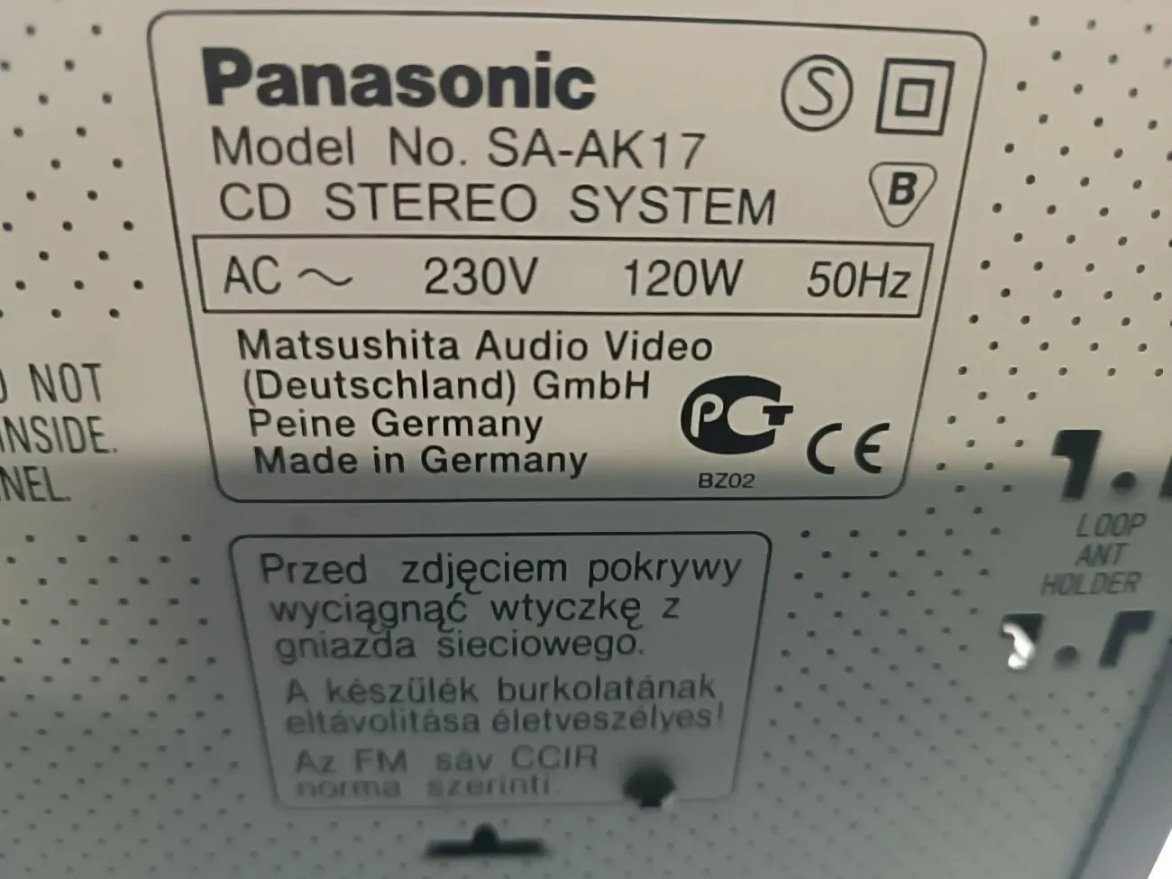 Музыкальный центр Panasonic sa-ak17 8