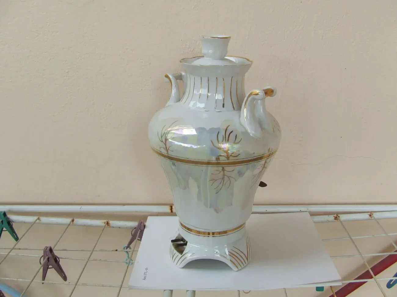 Самовар Фарфоровый раз. 33 х 20 см. ссср 1970 гг. 4