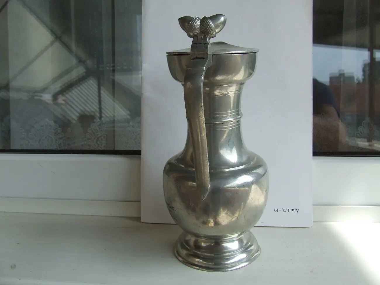 Винтажный оловянный кувшин наградной 1927-1942 г. Германия раз. 24 х 10