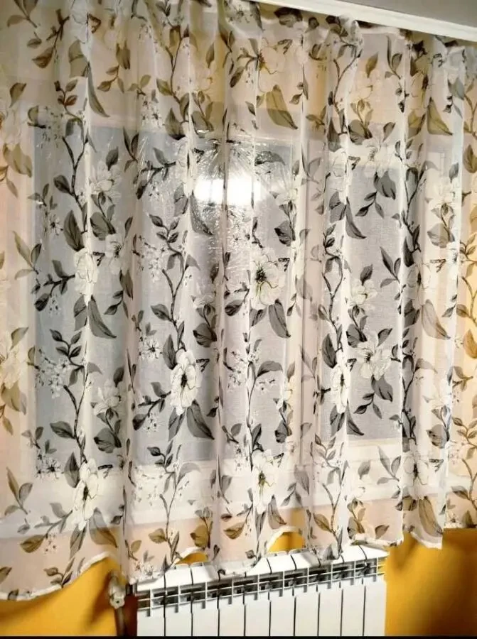 Тюль з квітами, коротка тюль на кухню 6