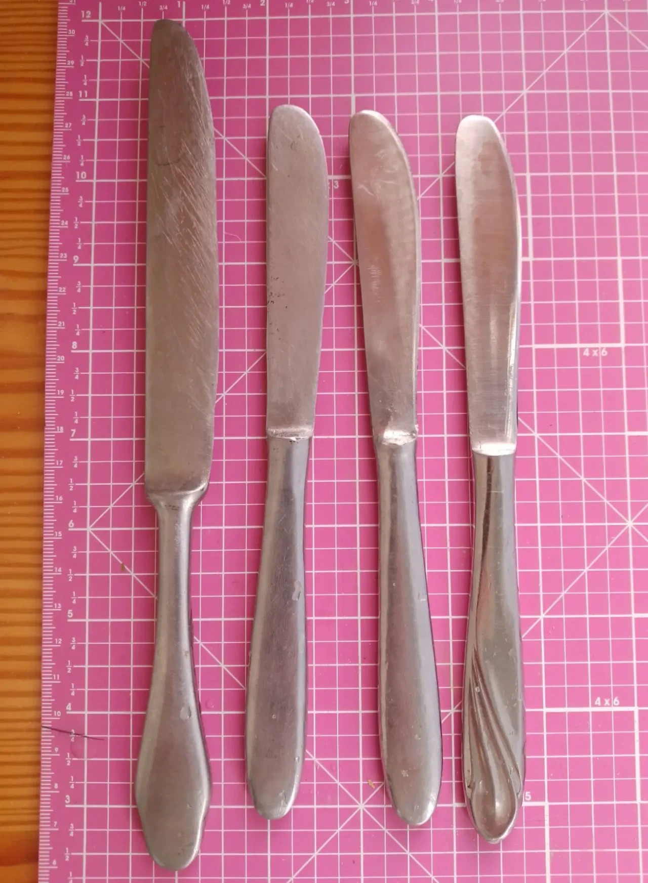 Нож десертный сервировочный металл сталь нержавейка 4 шт набор