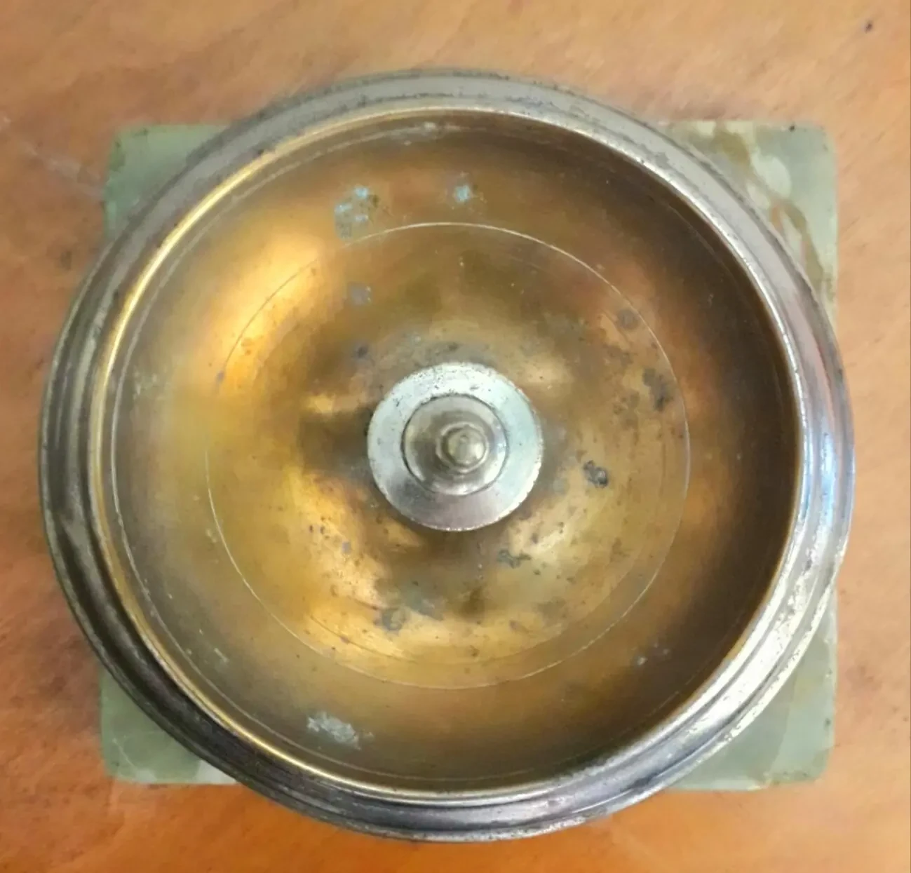 Редкая старинная пепельница тарелочка серебро мрамор Италия 4