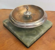 Редкая старинная пепельница тарелочка серебро мрамор Италия