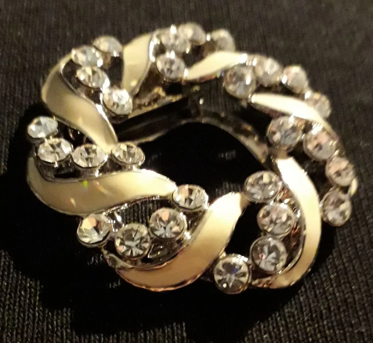 Редкая брошь заколка украшение бижутерия стразы плетение 3