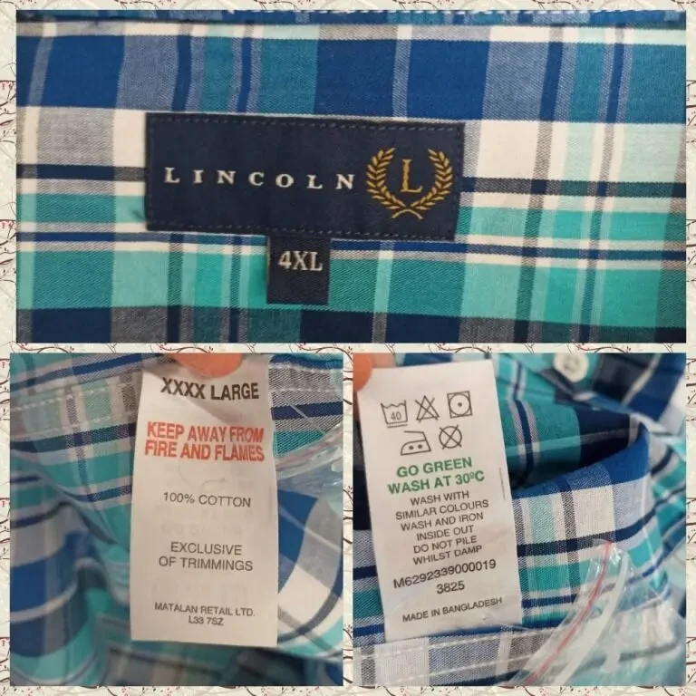 Matalan Lincoln Новая Хлопковая мужская рубашка короткий рукав 4XL 9