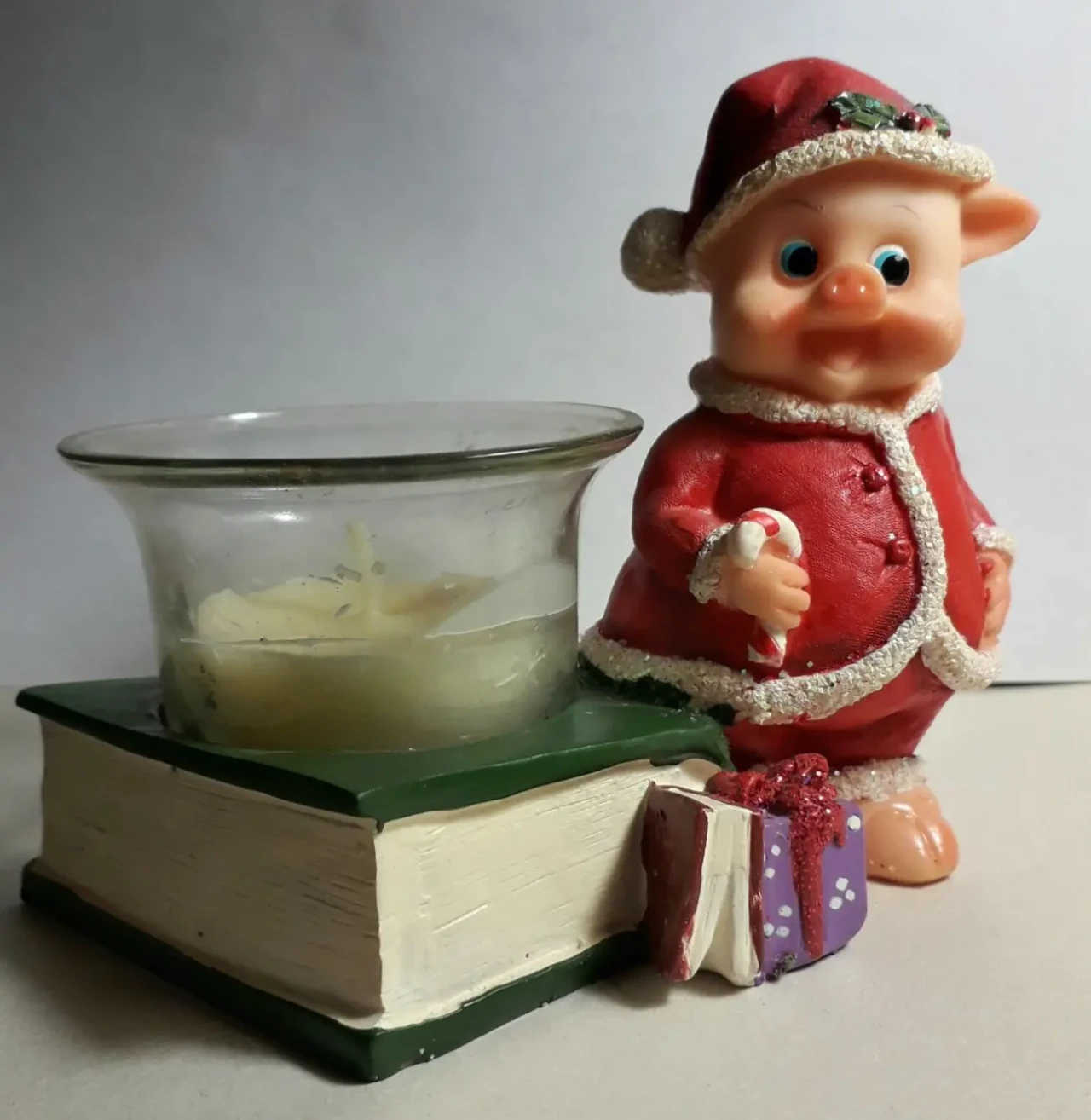 Новогодняя свеча подсвечник елочная игрушка кабанчик