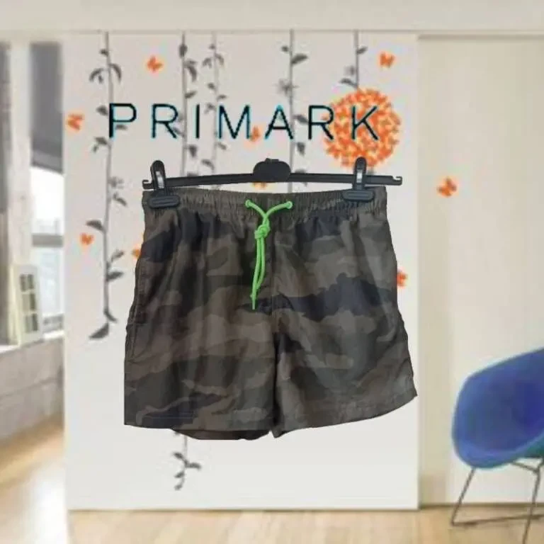 Primark Шорты мужские /подростковые с плавками камуфляж хаки S 10