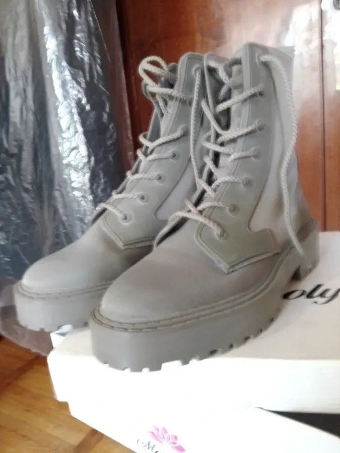 Осенние текстильные женские ботинки ZARA 8