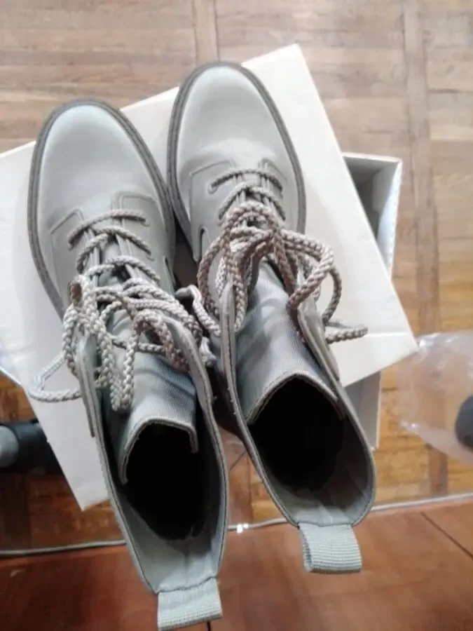 Осенние текстильные женские ботинки ZARA 7