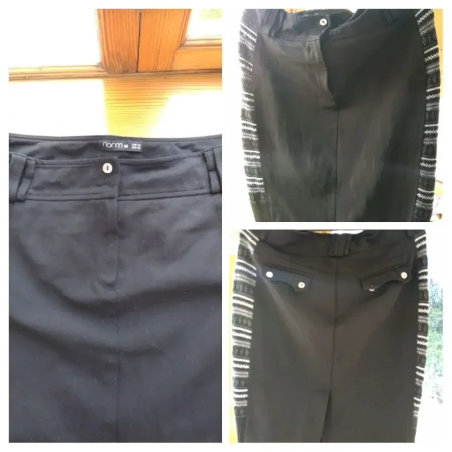 Юбка деловая м л 12 черная мягкая деми на подкладке, трикотаж полоски 4