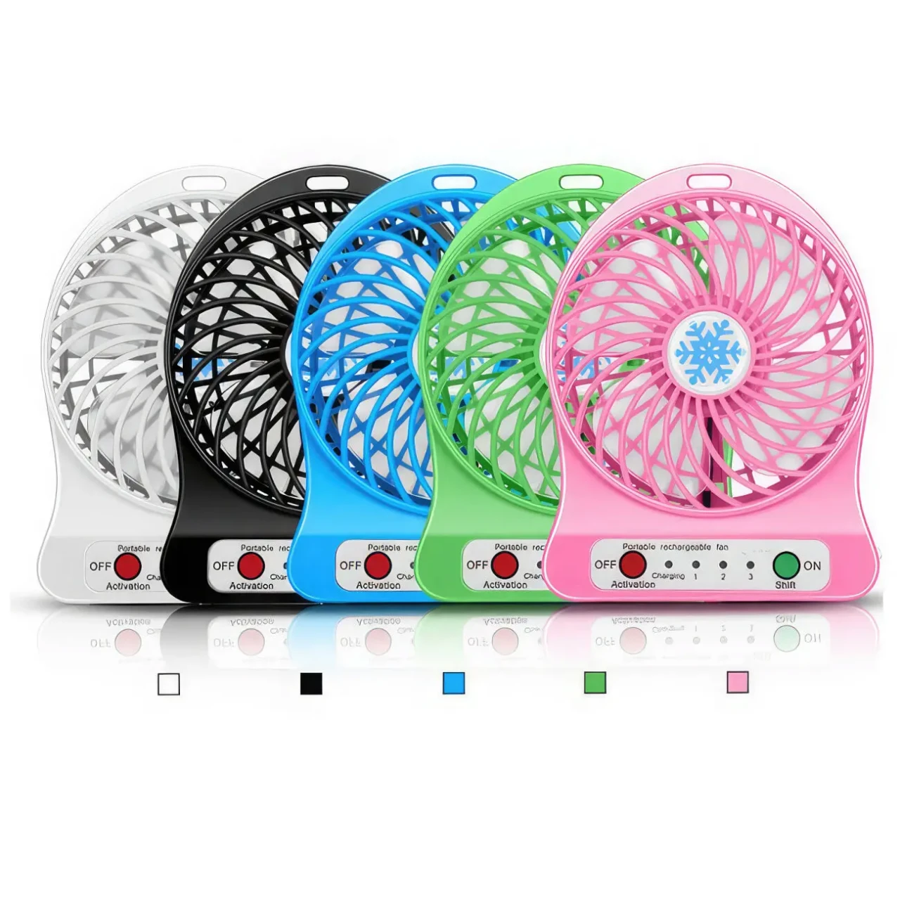 Портативный мини вентилятор USB  настольный  аккумулятор 3 скорости.