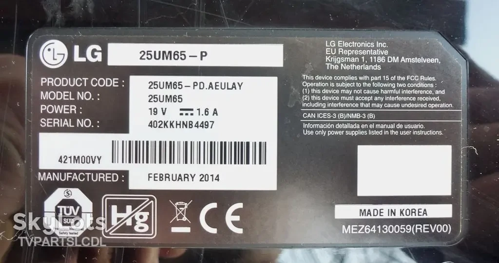 Main Board EAX65569204 1.0 для LG 25UM65, 25UM65-P 6