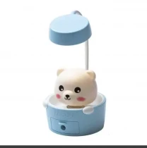 Дитяча настільна лампа Cute Pets з точилкою для олівців, блакитний