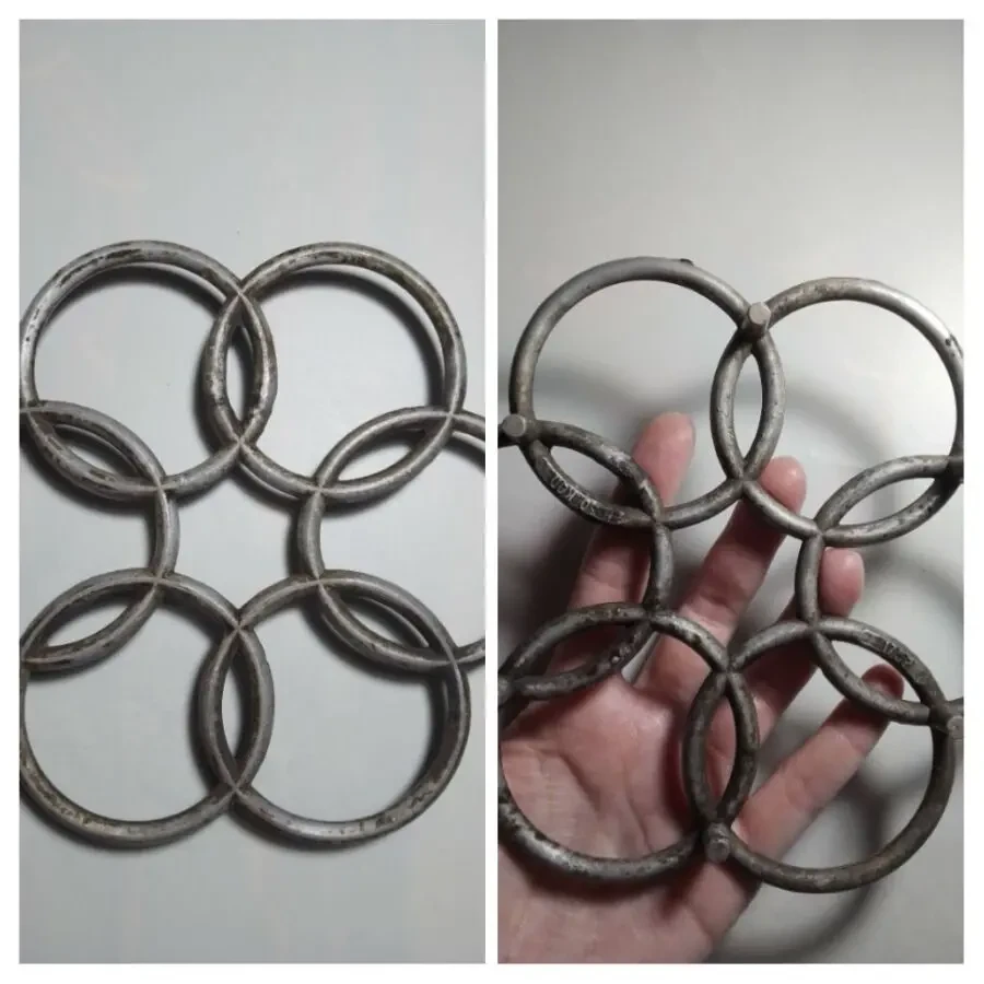 Подставка под гарячее металл толстый на ожках кругый цветок ретро 3