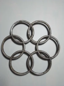 Подставка под гарячее металл толстый на ожках кругый цветок ретро