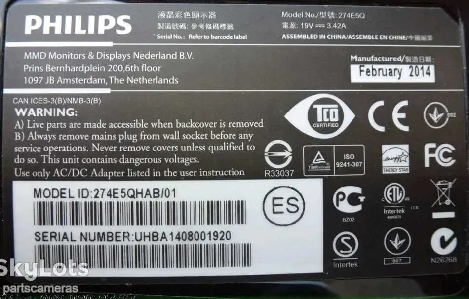 Main Board 715G5616-M02-000-004I Philips 274E 5