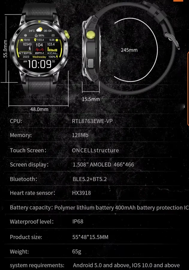 Смарт часы NX18 Pro (AMOLED, GPS, IP68, BT Call, Compass, Barometer) 7