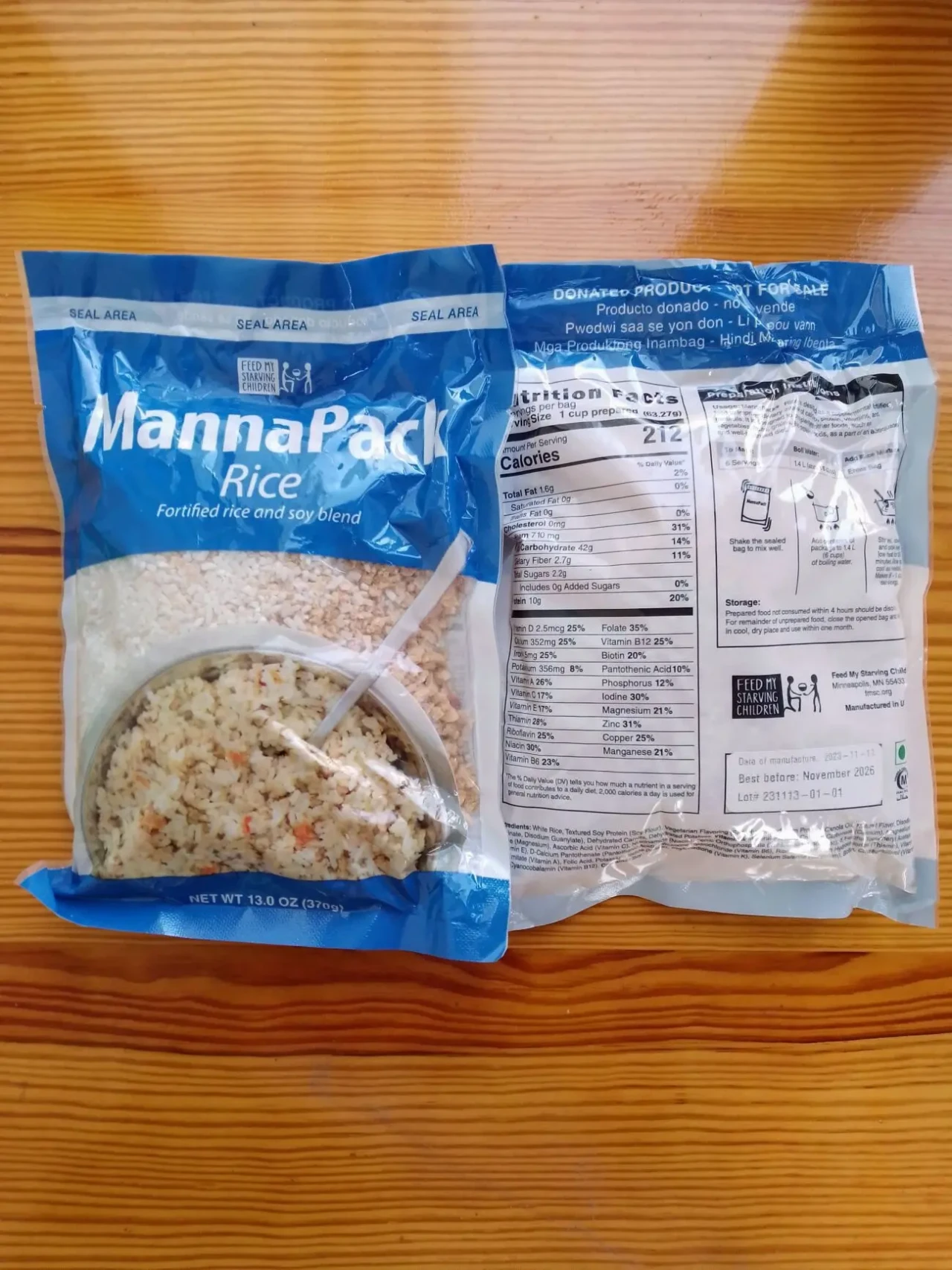 Рис с соевым фаршем и сушеными овощами с солью 850 грамм коробочка 2