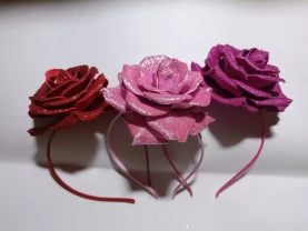 Обруч троянда рожева розочка до костюма квіточка червона троянда.