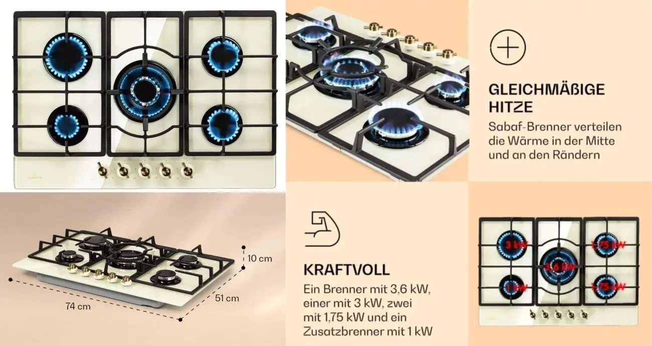 Газовая варочная поверхность  KLARSTEIN Victoria 5 (10038377) 5