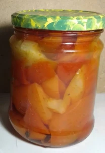 Перец сладкий, баклажаны пряные с подсолнечным маслом 0.5 л консерва