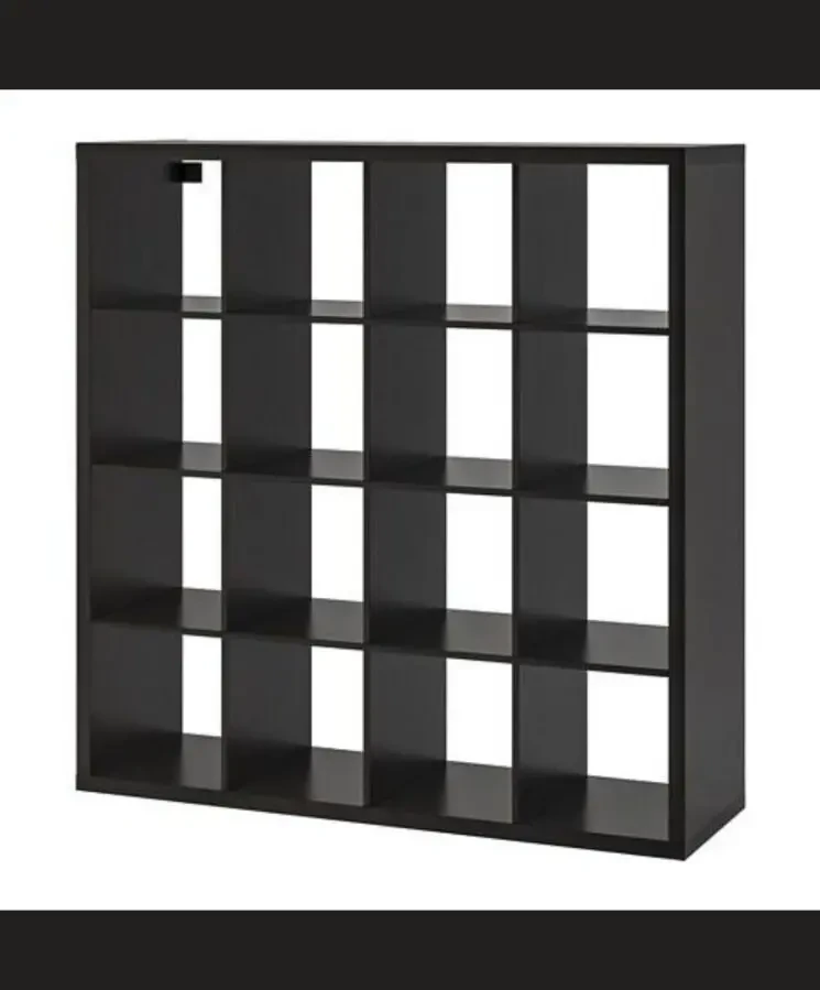 Стелаж ІКЕА КАЛЛАКС чорно-коричневий, 147 х 147 см