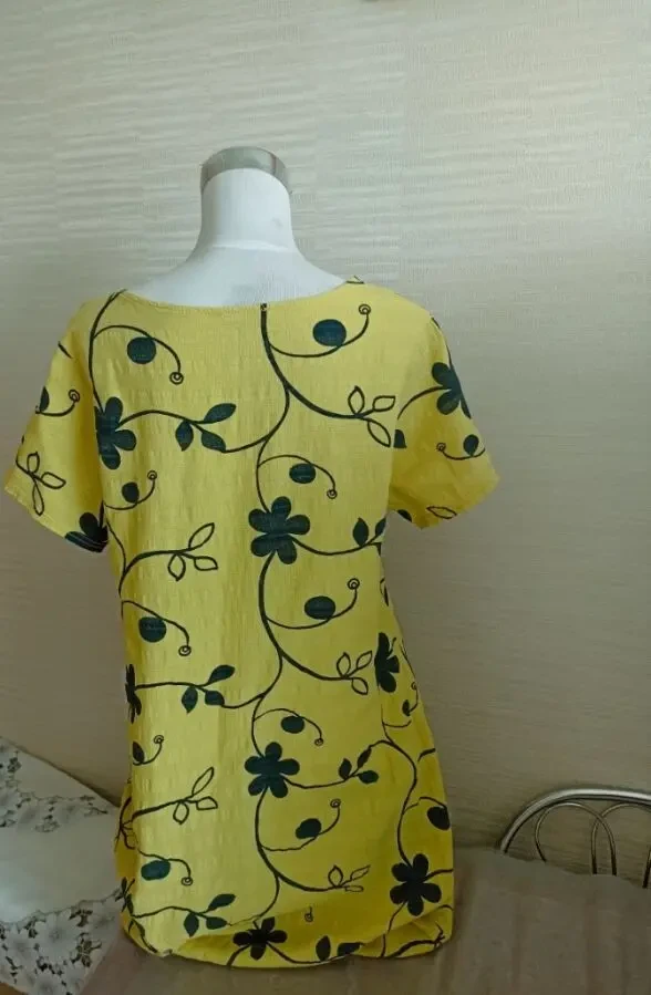 Итальянское красивое женское платье желтое хлопок на 50 4