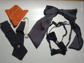 Галстук женский, девочке, черный, красный, жабо, бант брошь набор 6 шт