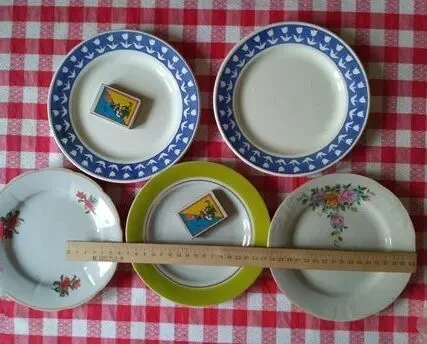 Набор тарелки тарелка столовая , суповая синий рисунок 10