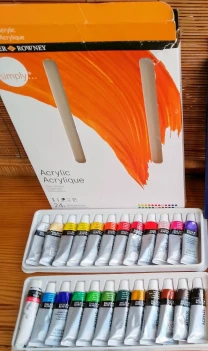 Краска акриловая художественная тюбики набор 24 цвета Rowney Simply