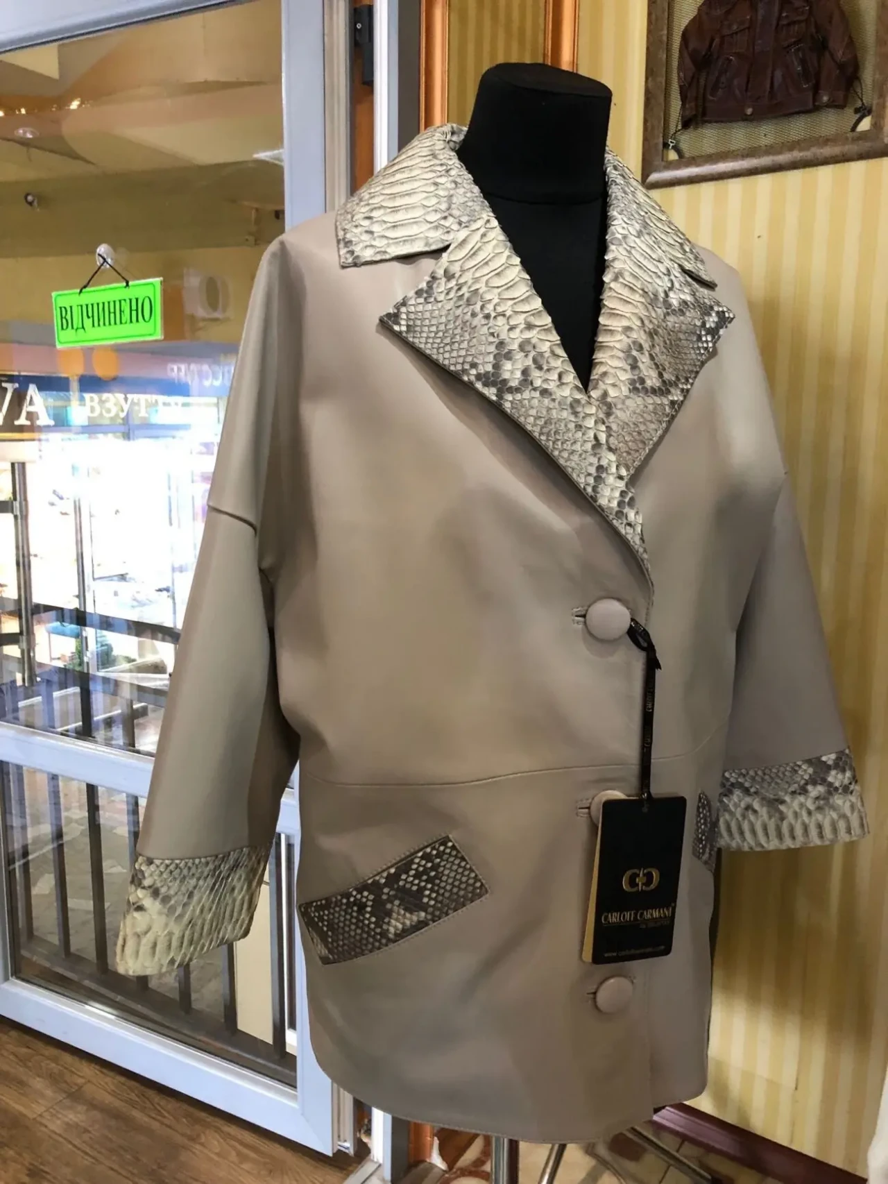 Піджак шкіряний,натуральна шкіра пітону 7