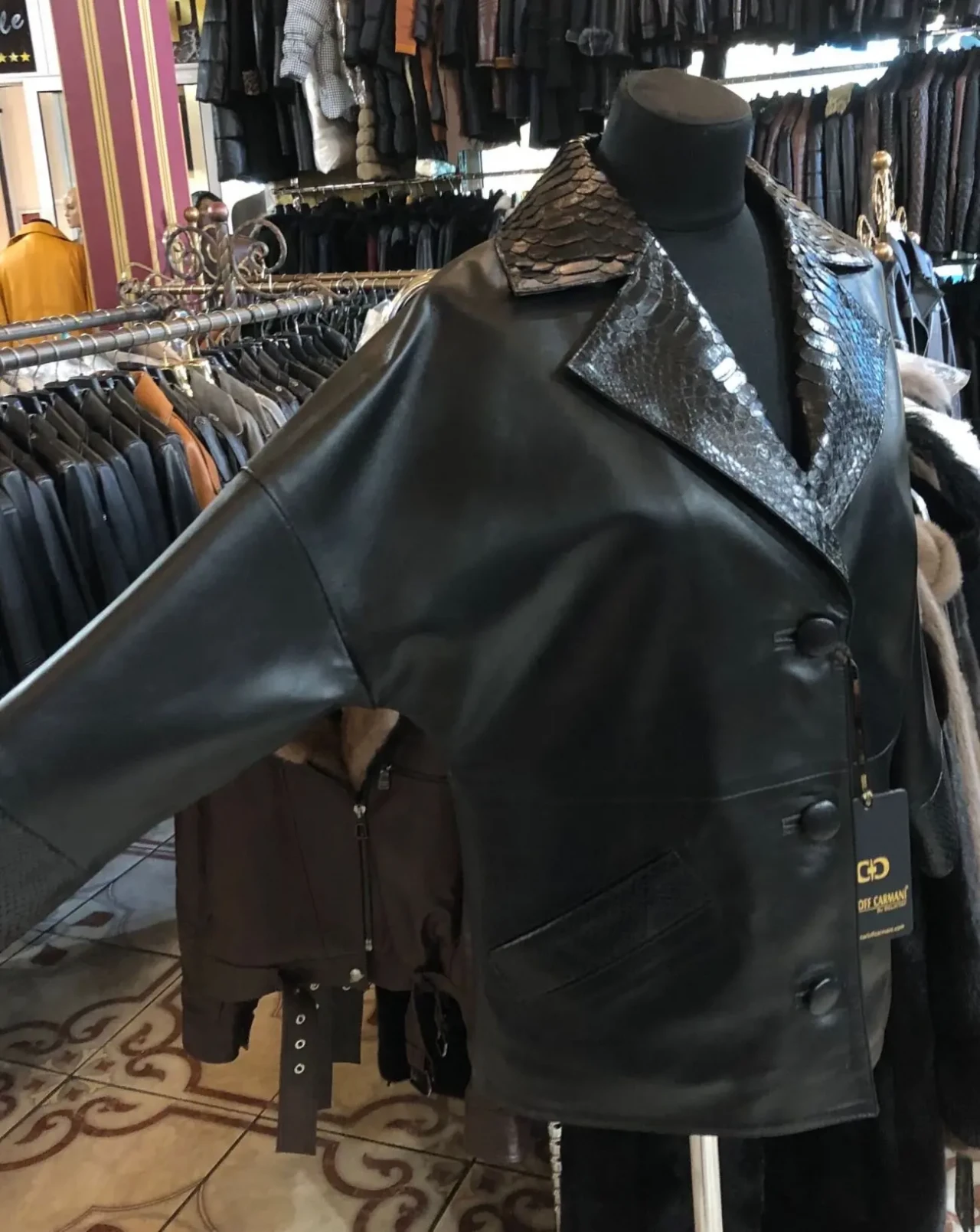 Піджак шкіряний,натуральна шкіра пітону 3