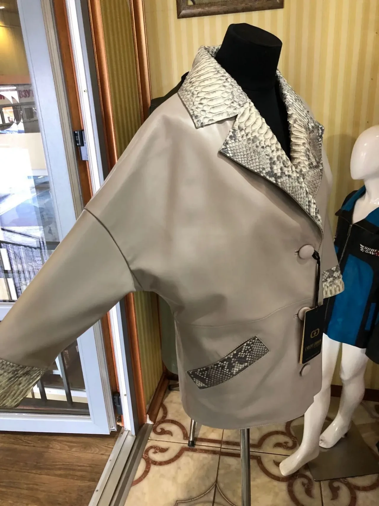 Піджак шкіряний,натуральна шкіра пітону 8