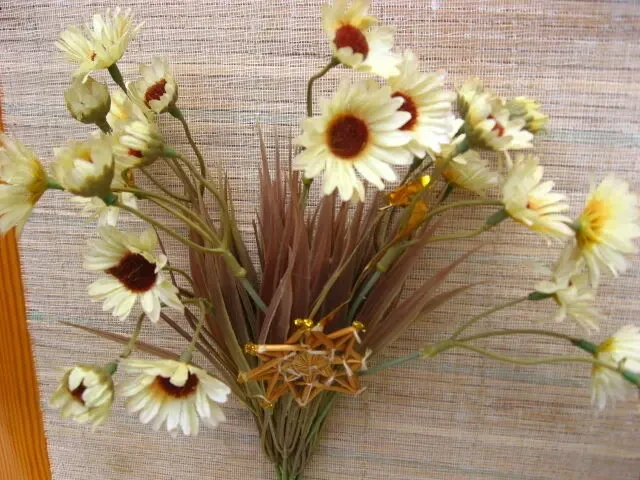 Набор декора мини искуственные растения цветы букеты пластик 4