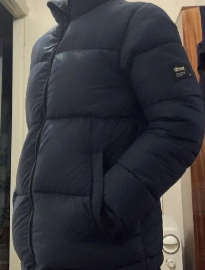 Куртка зимняя, курточка, пуховик мужская ZARA, зара, синего цвета 2